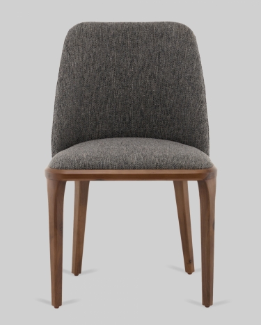 Стул Stool Group Вудмайкл каркас дерево цвет темный орех рогожка темно-серый