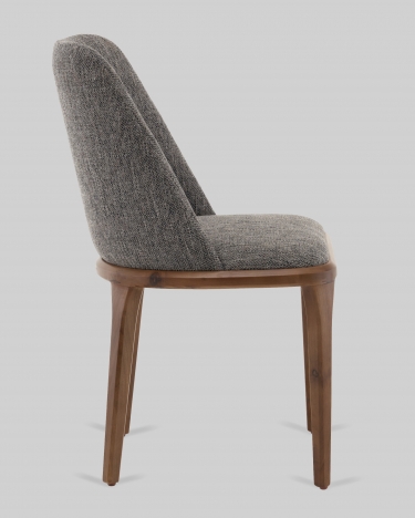 Стул Stool Group Вудмайкл каркас дерево цвет темный орех рогожка темно-серый