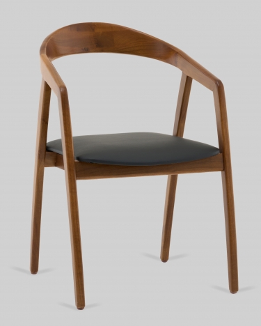 Стул Stool Group Вудмилан каркас дерево цвет темный орех экокожа черный