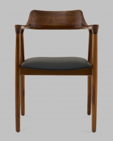 Стул Stool Group Вудримини каркас дерево цвет темный орех экокожа черный