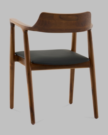 Стул Stool Group Вудримини каркас дерево цвет темный орех экокожа черный