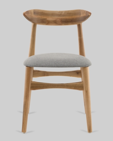 Стул Stool Group Вудсимпл каркас дерево цвет натуральный орех рогожка серый
