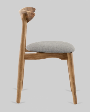 Стул Stool Group Вудсимпл каркас дерево цвет натуральный орех рогожка серый