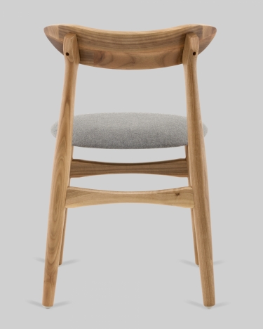 Стул Stool Group Вудсимпл каркас дерево цвет натуральный орех рогожка серый