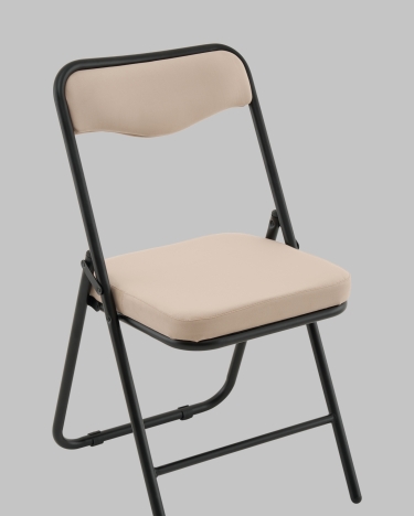 Стул складной Stool Group Джонни велюр велютто бежевый каркас черный матовый