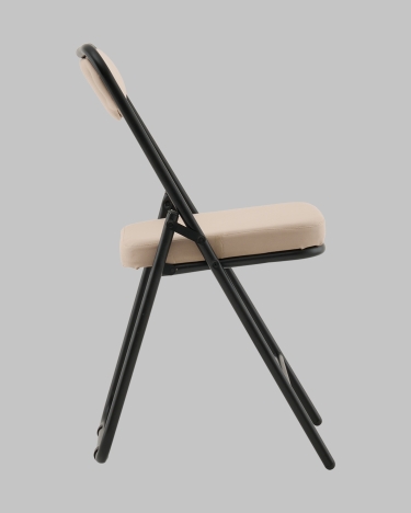 Стул складной Stool Group Джонни велюр велютто бежевый каркас черный матовый