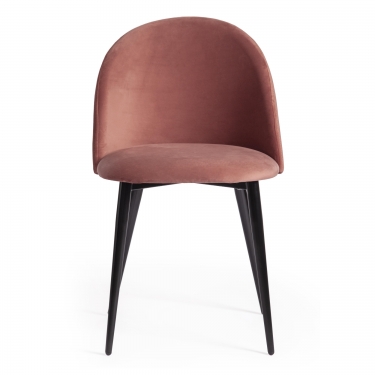 Стул Tetchair MONRO mod. 710 / 1 шт. в упаковке ткань/металл, 56х51х80 см, высота до сиденья 47 см, коралловый barkhat 15 /черный