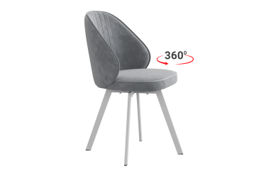 Стул Мебельсон Монарх Т2П серый велюр/белый