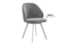 Стул Мебельсон Монарх Т2П серый велюр/белый