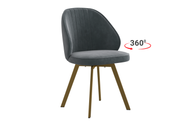 Стул Мебельсон Монарх Т2П графит велюр/золото