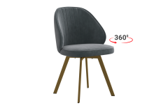 Стул Мебельсон Монарх Т2П графит велюр/золото