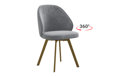 Стул Мебельсон Монарх Т2П серый велюр/золото