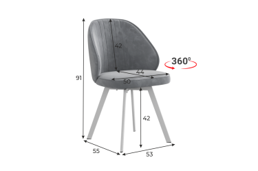 Стул Мебельсон Монарх Т2П графит велюр/черный