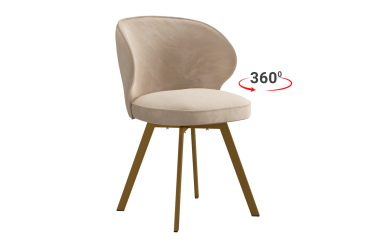 Стул Мебельсон Гудвин Т2П пломбир велюр/золото