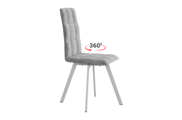 Стул Мебельсон Турин 2 Т2П пепельный велюр/белый
