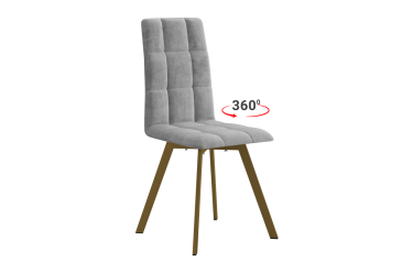 Стул Мебельсон Турин 2 Т2П пепельный велюр/золото