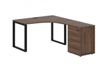 Стол эргономичный с тумбой правый Skyland EDIS EQCET 1318 R Дуб Денвер темный Черный