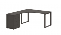 Стол эргономичный с тумбой левый Skyland EDIS EQCET 1518 L Мокко