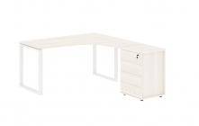 Стол эргономичный с тумбой правый Skyland EDIS EQCET 1518 R Ясень Траун Белый