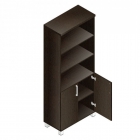 Шкаф для сувениров глухие+прозрачные двери в алюминиевой рамке Пр.Ш-2+Пр.ДШ-2СБА венге