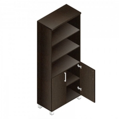 Шкаф для сувениров глухие+прозрачные двери без рамки Пр.Ш-2+Пр.ДШ-2СБ Венге